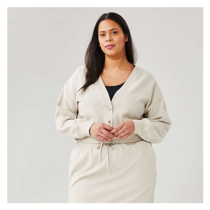 Aux Femmes Cardigan en molleton Femmes+ - Sable Pâle